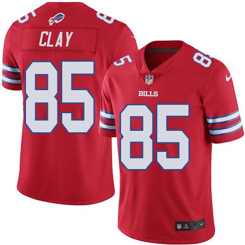Nike Bills #85 Charles Clay Red Men's Stitched NFL Elite Rush Jersey